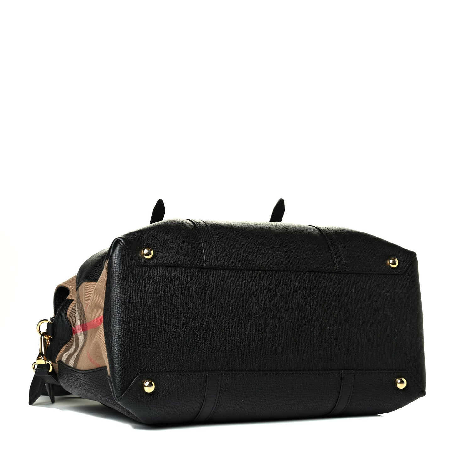 Grainy Calfskin House Check Mason Diaper Tote Black