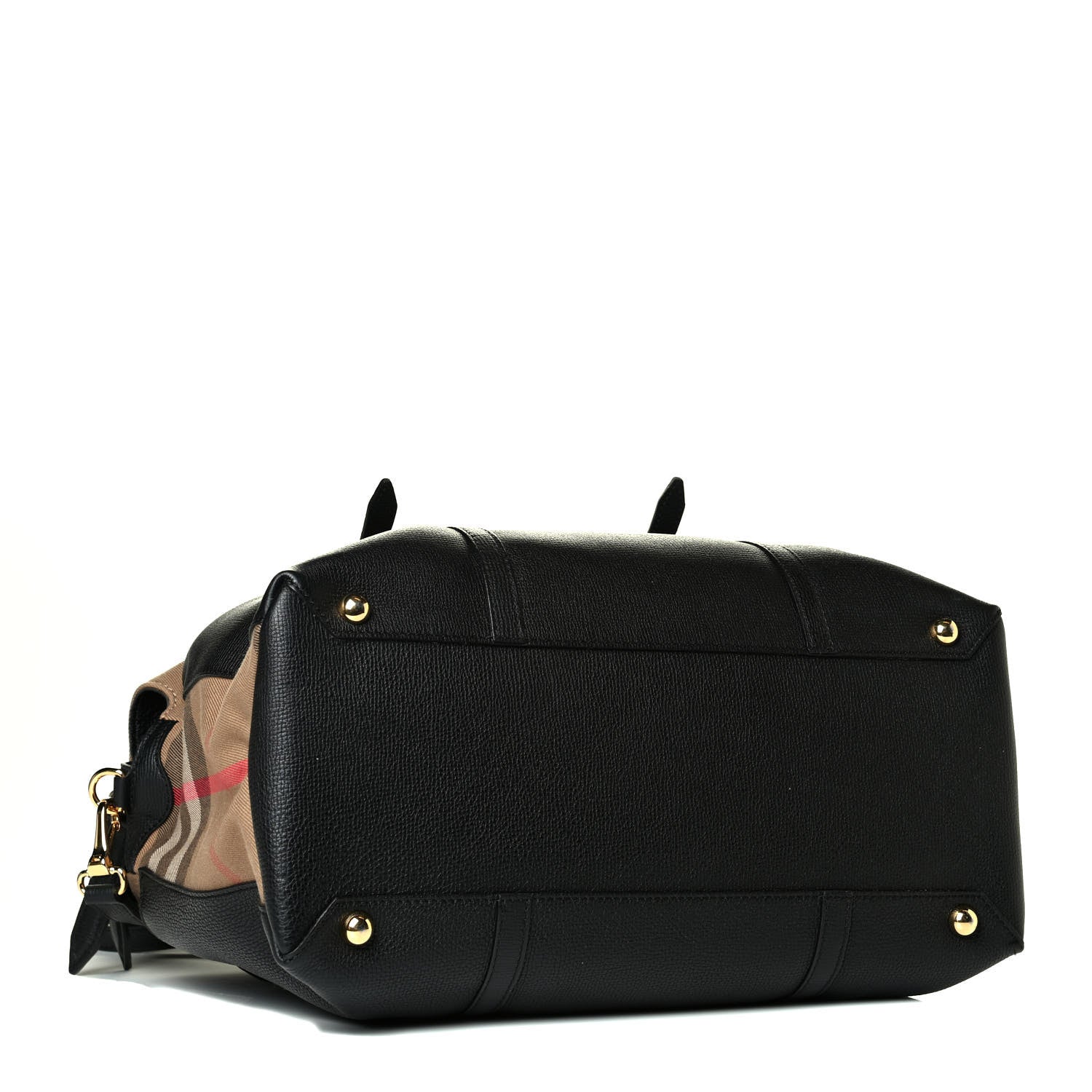 Burberry Grainy Calfskin House Check Mason Diaper Tote Black 3 of 9