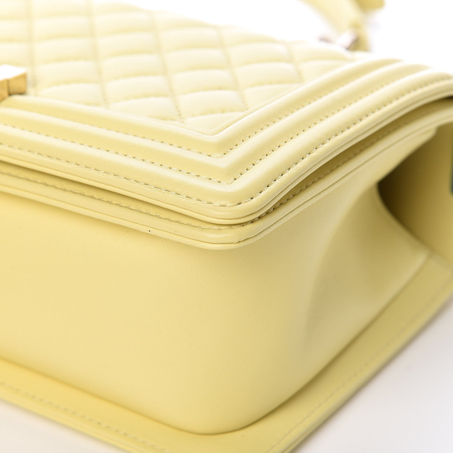 Chanel Lambskin Quilted Medium Boy Flap Yellow 11 of 14