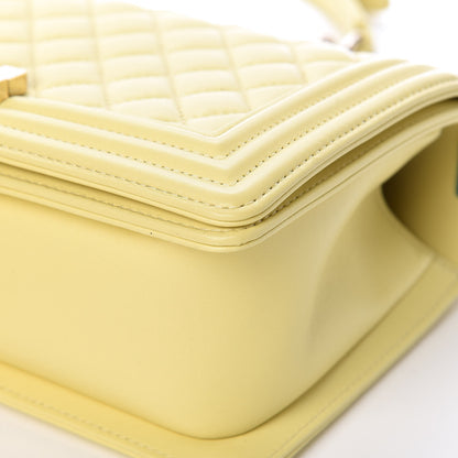 Chanel Lambskin Quilted Medium Boy Flap Yellow 11 of 14