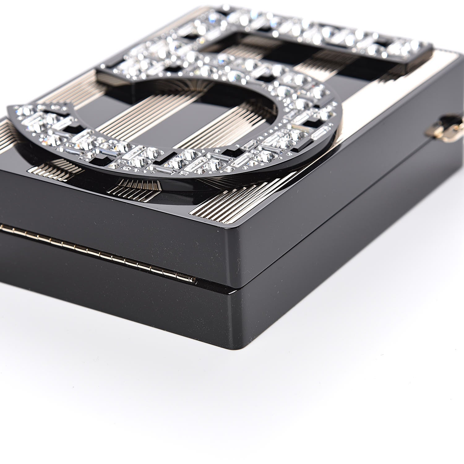 Chanel Plexiglass Strass N°5 Minaudiere Black Gold 9 of 10