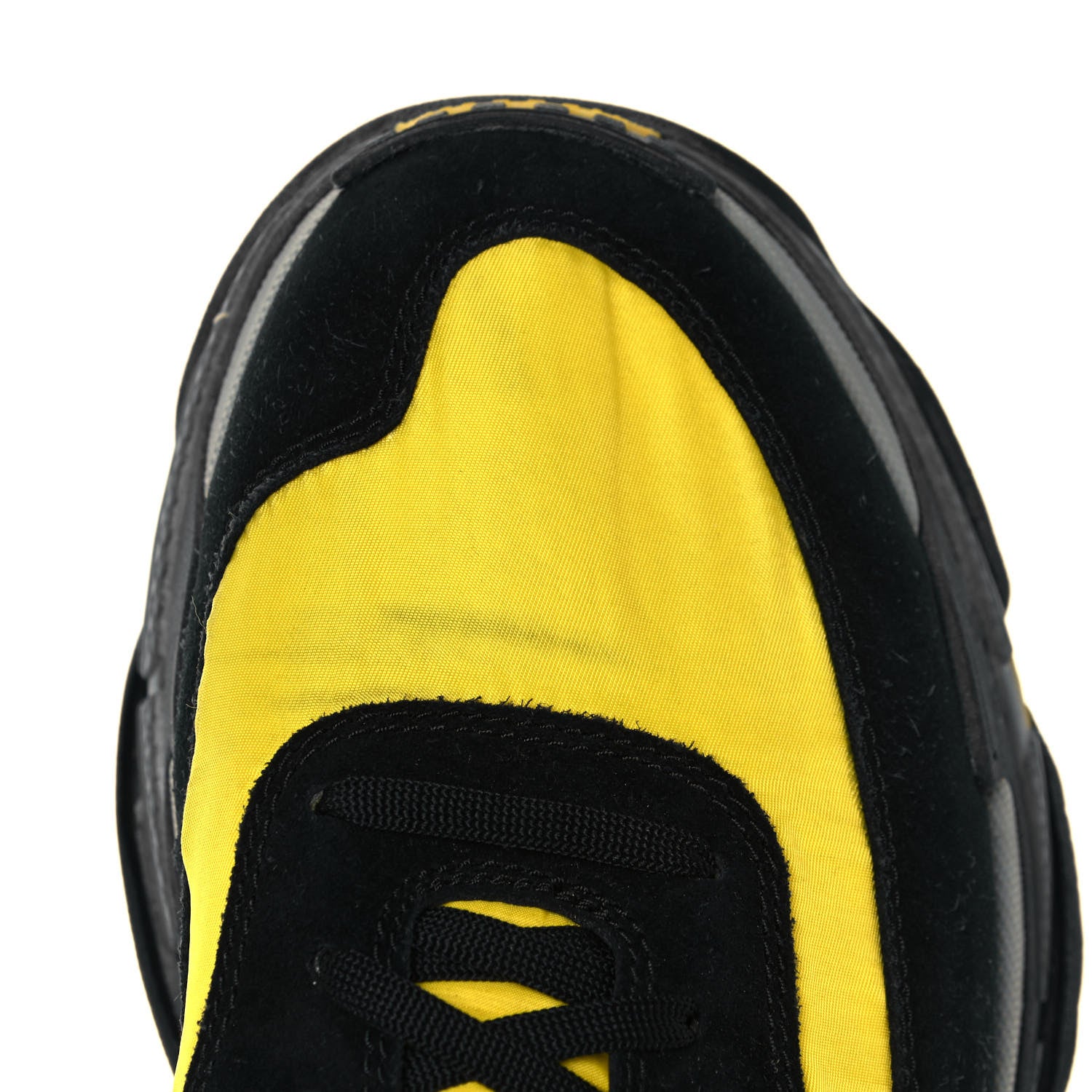 Balenciaga Nylon Suede Mens Triple S 2.0 Sneakers 45 Black Jaune Gris 12 of 13