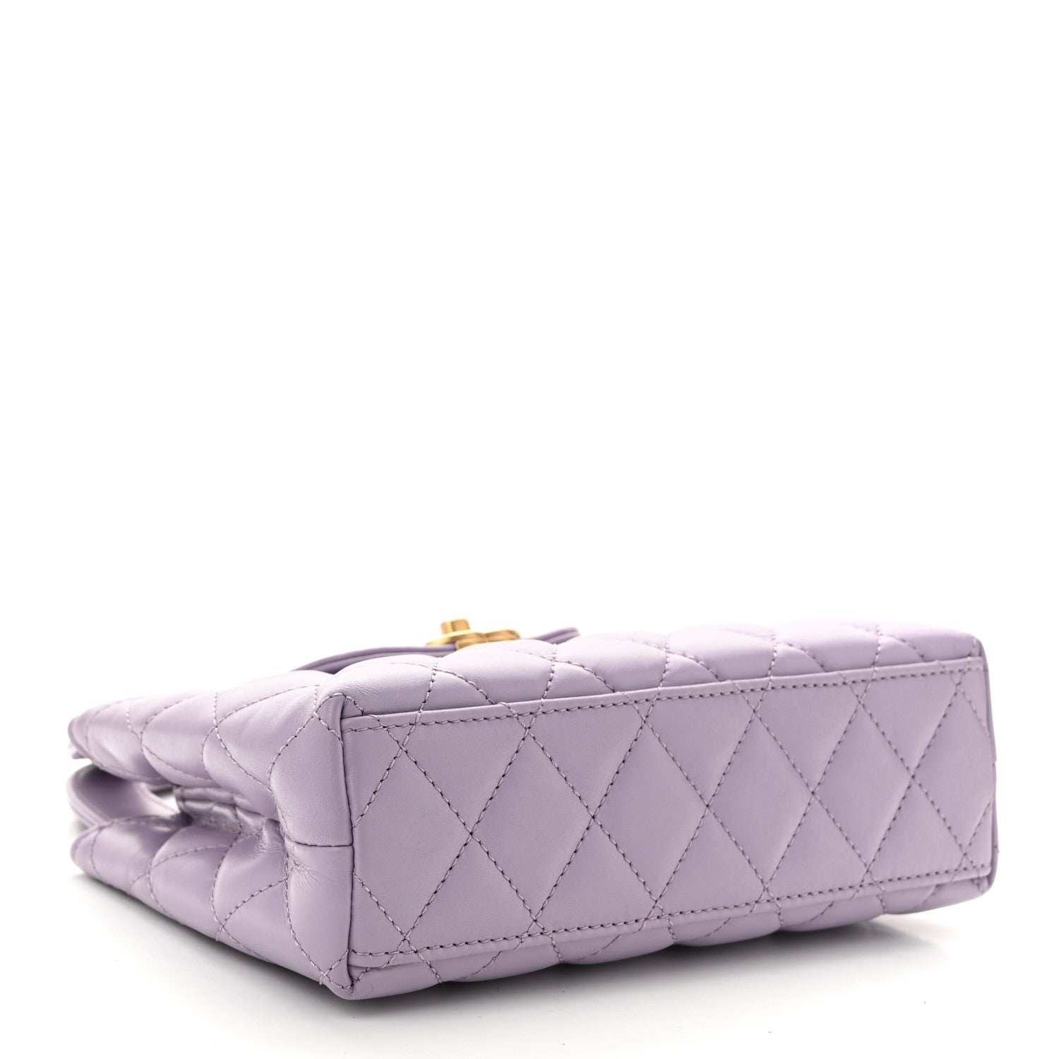 Chanel Shiny Aged Calfskin Quilted Nano Kelly Shopper Lilac 4 of 10