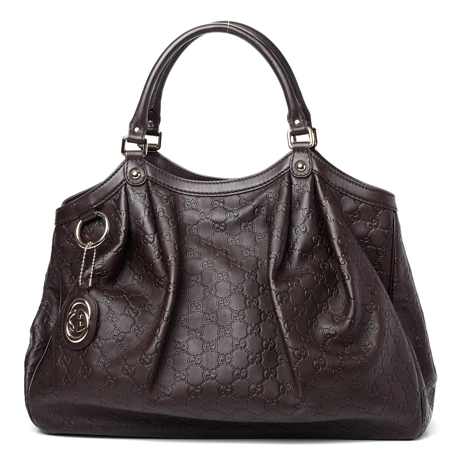 Gucci Guccissima Signature Large Sukey Tote Chocolate 1 of 9