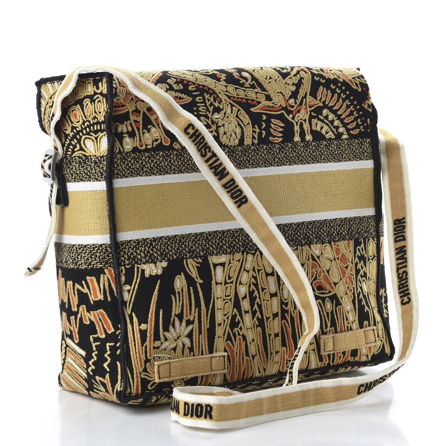 Christian Dior Canvas Embroidered Animals Giraffe Diorcamp Messenger Brown Multicolor 2 of 7