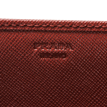 Prada Saffiano Metal Continental Flap Wallet Fuoco 6 of 6