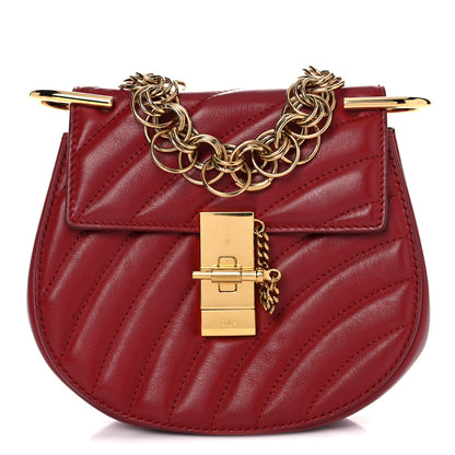 Chloe Calfskin Quilted Mini Drew Bijou Shoulder Bag Red 1 of 22
