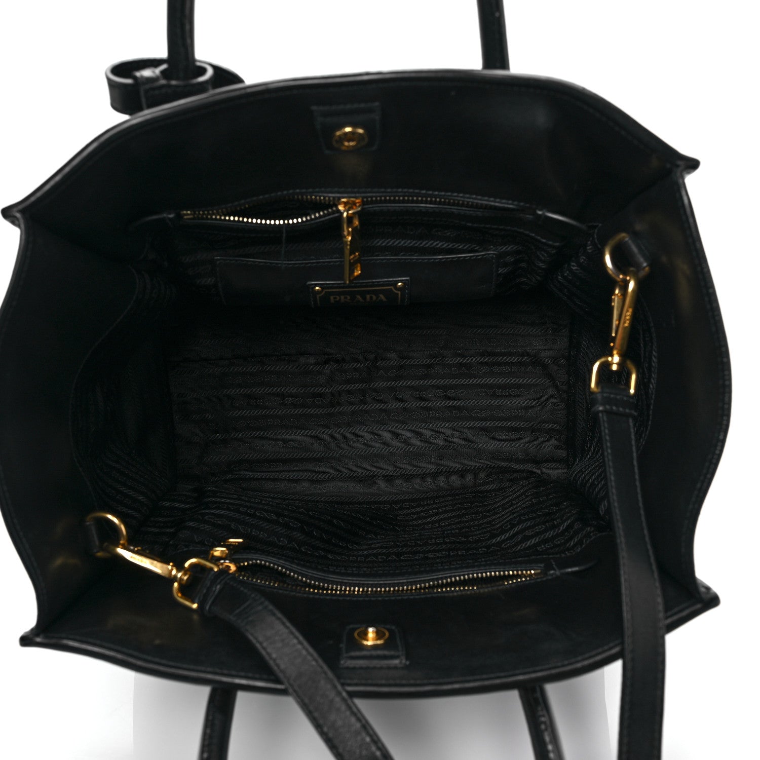 Prada City Calf Front Pocket Tote Black 4 of 7