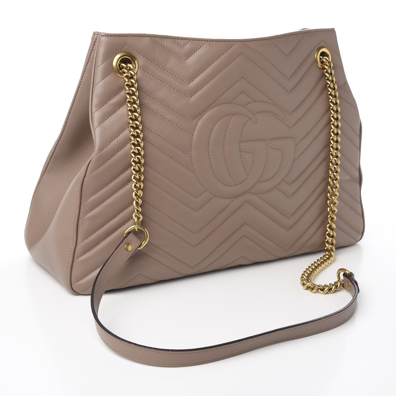 Gucci Calfskin Matelasse Medium GG Marmont Shoulder Tote Bag Porcelain Rose 2 of 9