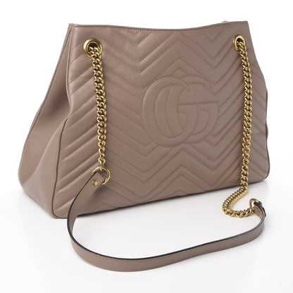 Gucci Calfskin Matelasse Medium GG Marmont Shoulder Tote Bag Porcelain Rose 2 of 9