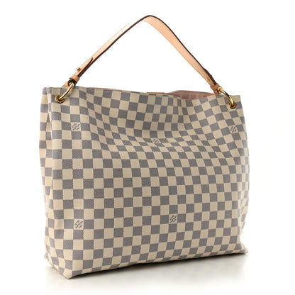 Louis Vuitton Damier Azur Graceful MM Rose Ballerine 3 of 9