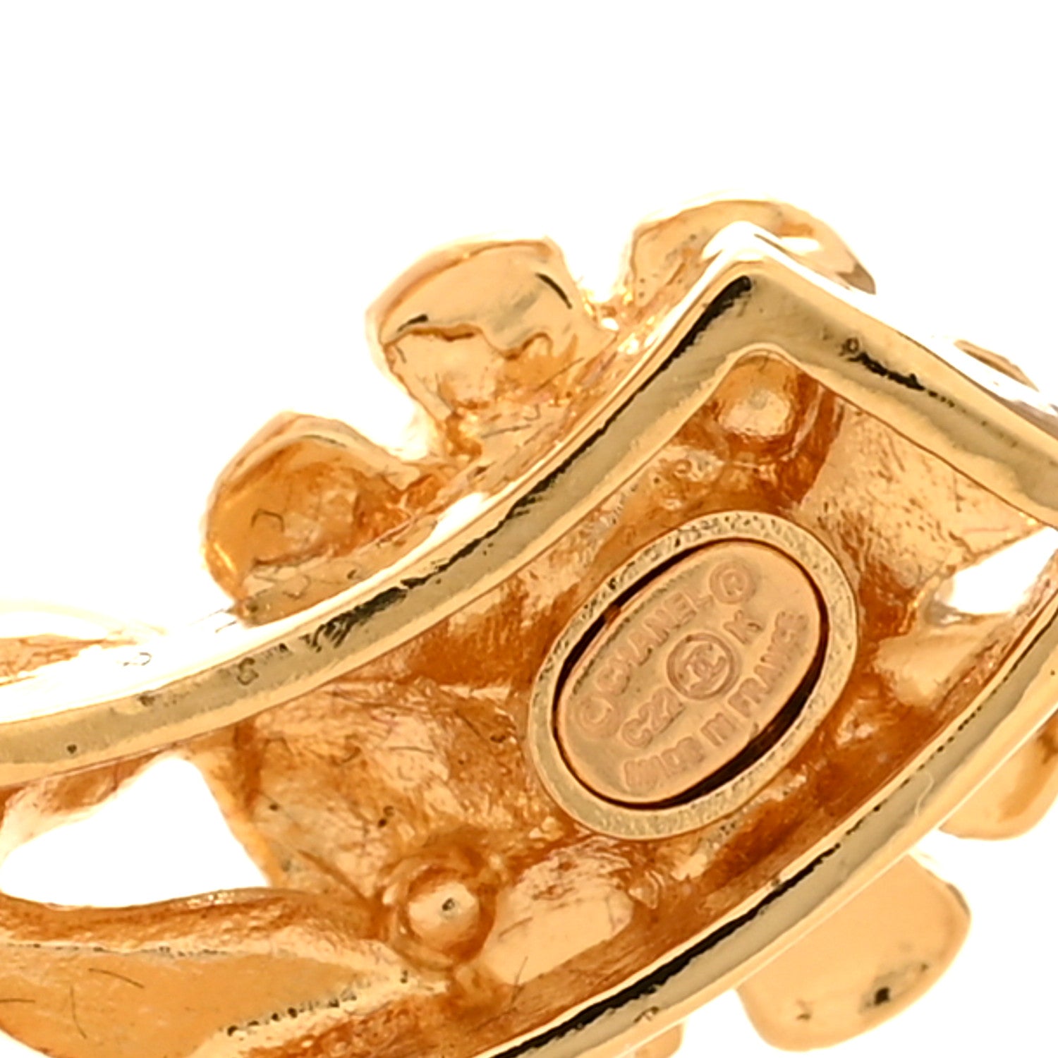 Chanel Crystal Pearl CC Leaf Brooch Gold Multicolor 3 of 4