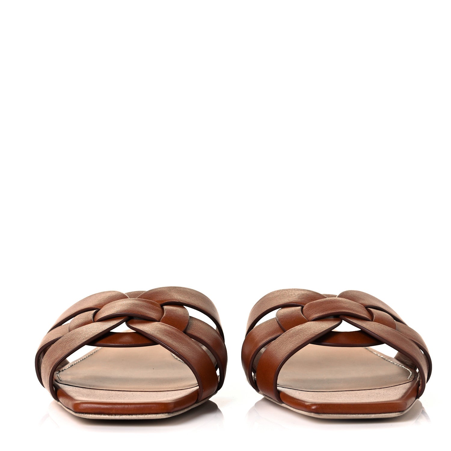 Saint Laurent Calfskin Tribute 05 Slide Sandals 39 Amber 3 of 9