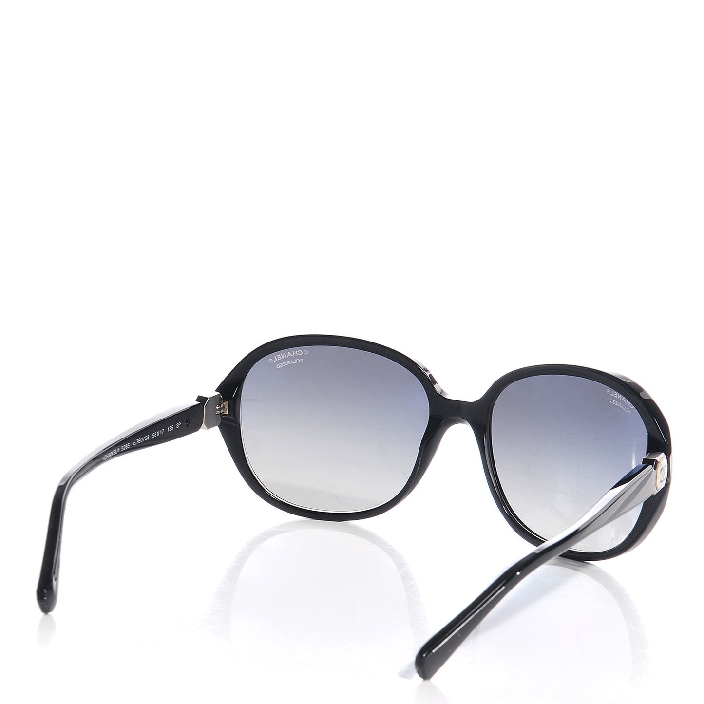 Acetate Polarized CC Round Sunglasses 5285 Black