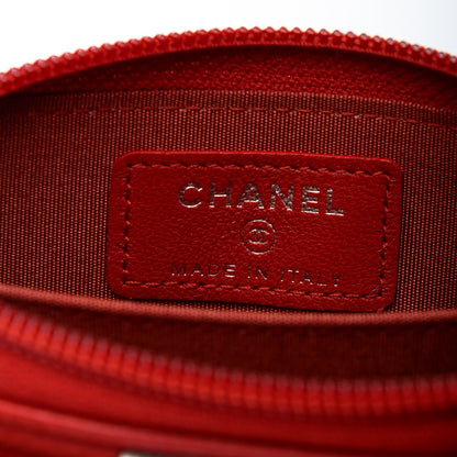 Chanel Caviar Quilted Boy Zip Around Coin Purse Wallet Red 6 of 7