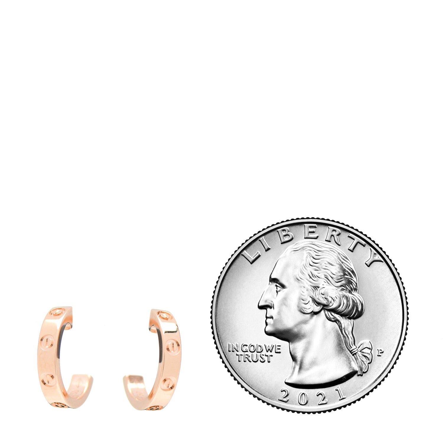 Cartier 18K Pink Gold Small LOVE Hoop Earrings 2 of 5
