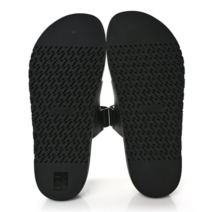 Hermes Calfskin Mens Chypre Sandals 42.5 Black 6 of 7