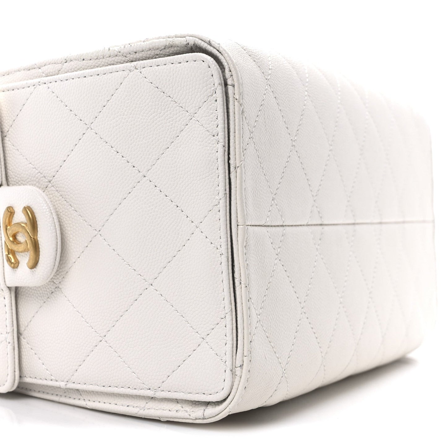 Caviar Quilted Small Chanel 25 Handbag White