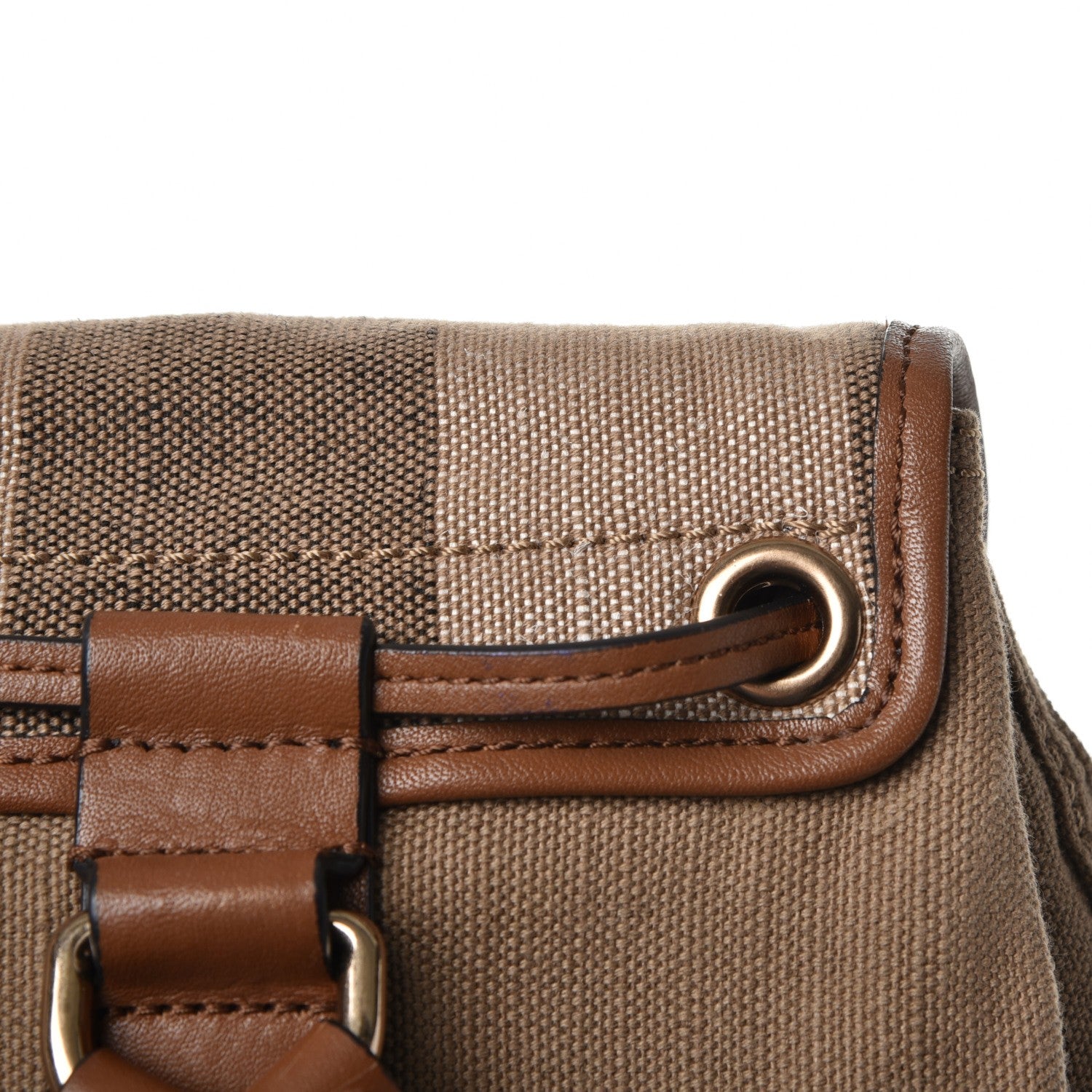 Burberry Overdyed Canvas Mega Check Medium Chiltern Backpack Tan 12 of 13