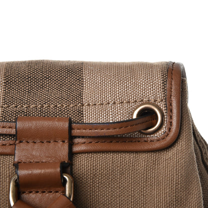 Burberry Overdyed Canvas Mega Check Medium Chiltern Backpack Tan 12 of 13