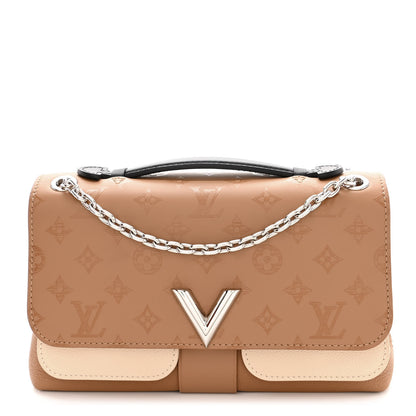 Louis Vuitton Monogram Cuir Plume Ecume Very Chain Bag Sesame Creme Black 1 of 10