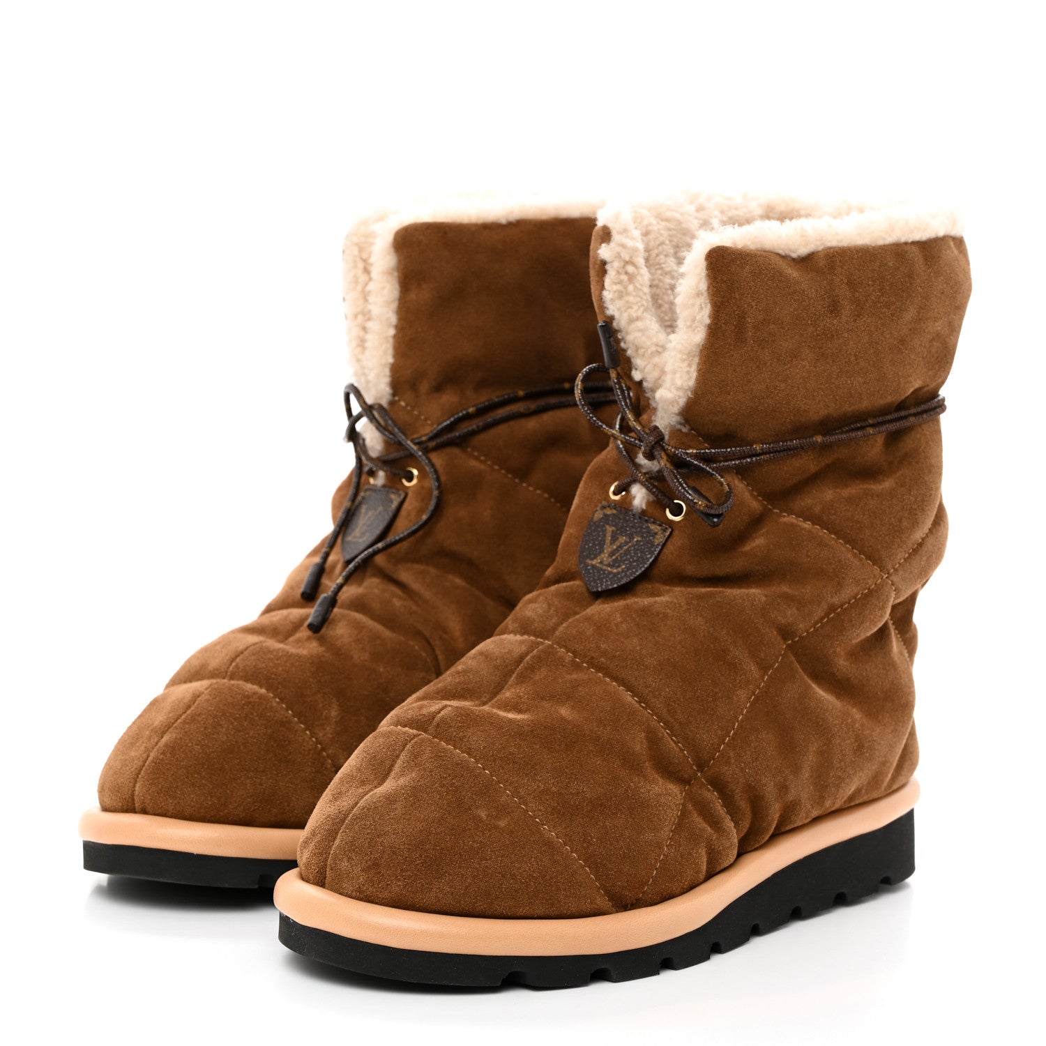 Louis Vuitton Shearling Suede Monogram Pillow Comfort Ankle Boot 39 Cognac 6 of 14