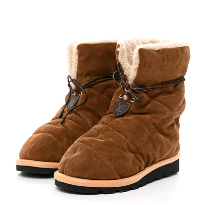 Louis Vuitton Shearling Suede Monogram Pillow Comfort Ankle Boot 39 Cognac 6 of 14