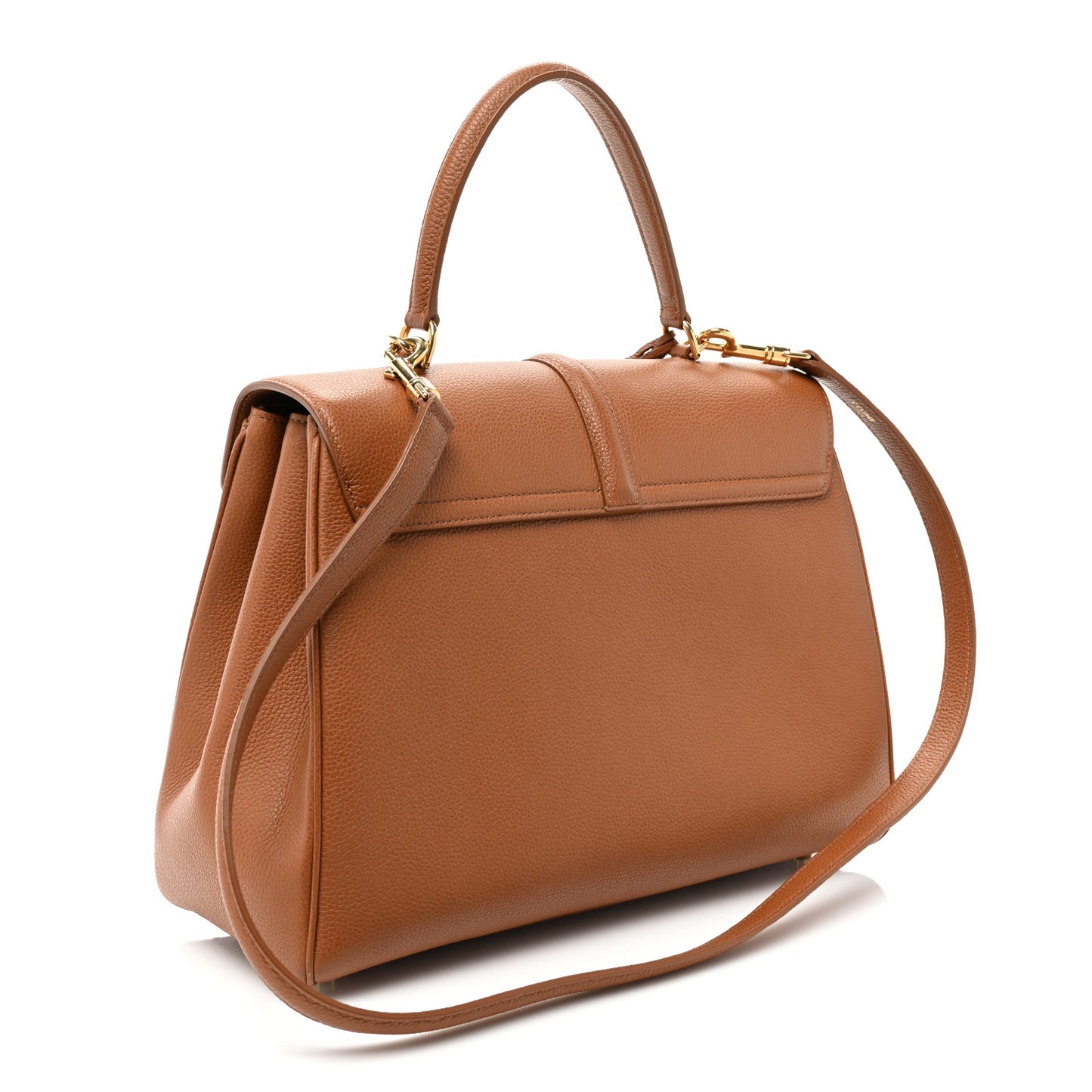 Grained Calfskin Classique 16 Top Handle Bag Tan