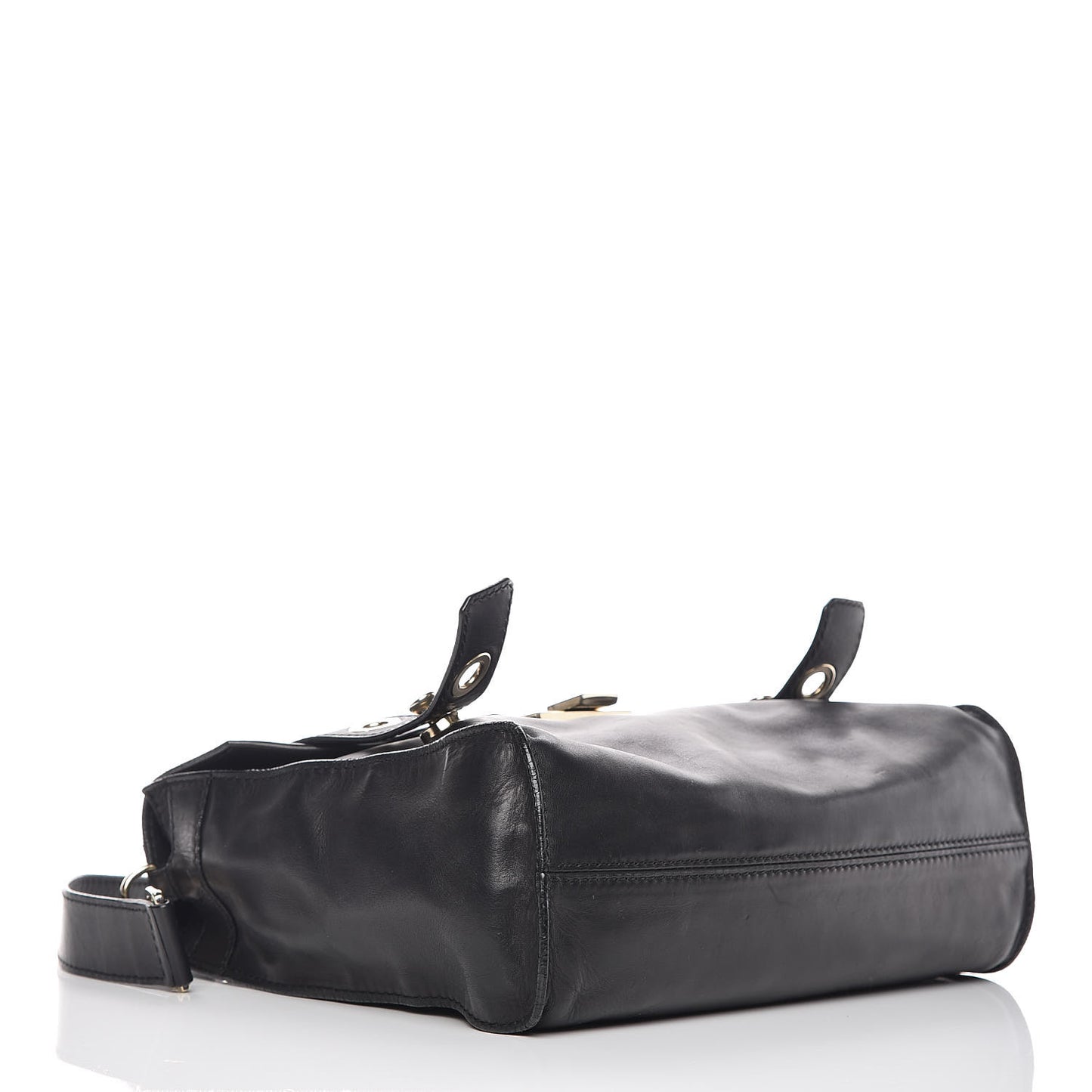 Calfskin Pauline Messenger Bag Black
