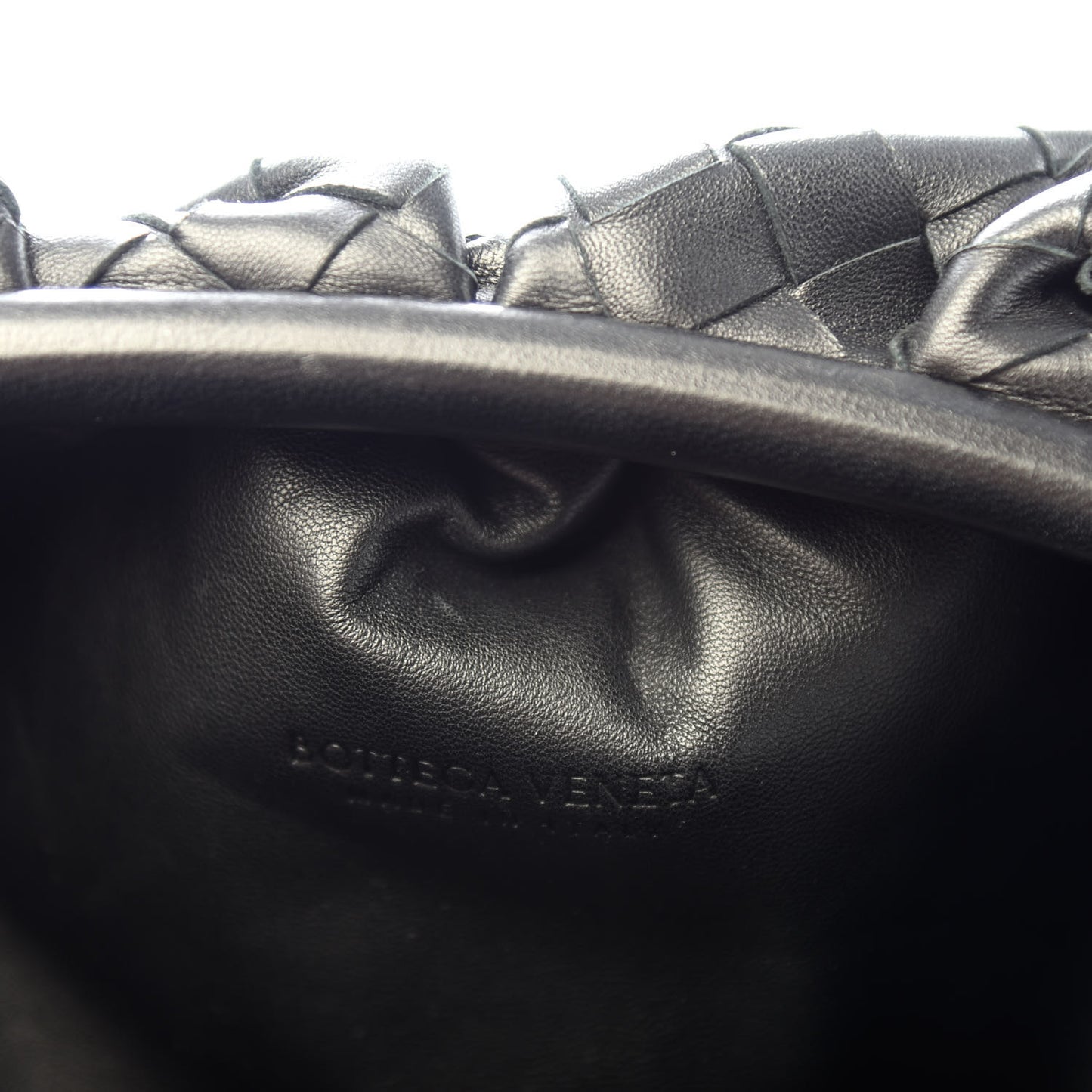 Nappa Maxi Intreccio The Pouch Oversized Clutch Black