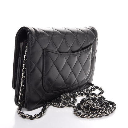 Chanel Lambskin Quilted Wallet On Chain WOC Black 3 of 9