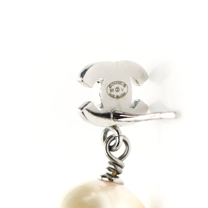 Chanel Crystal Pearl CC Drop Earrings Gold 4 of 4