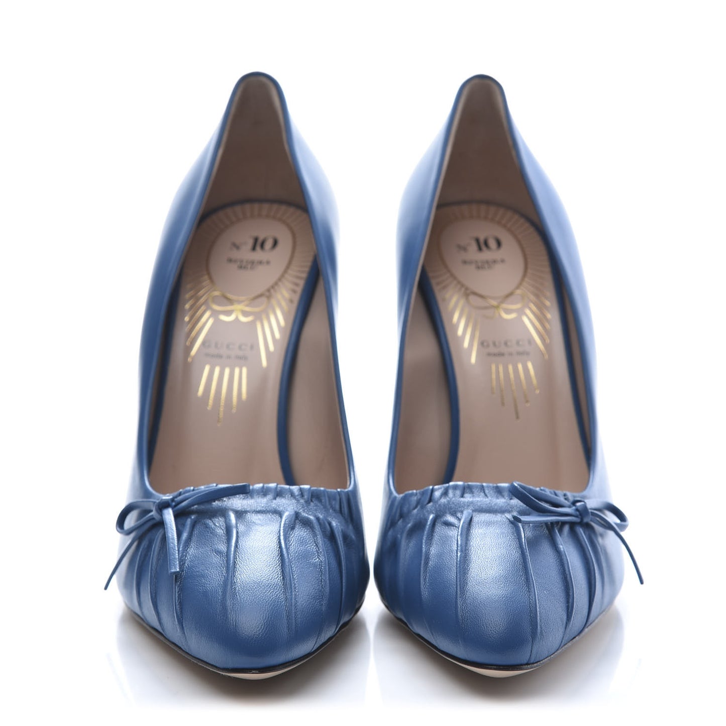 Nappa Bow High Heel Pumps 38 Riviera Blue
