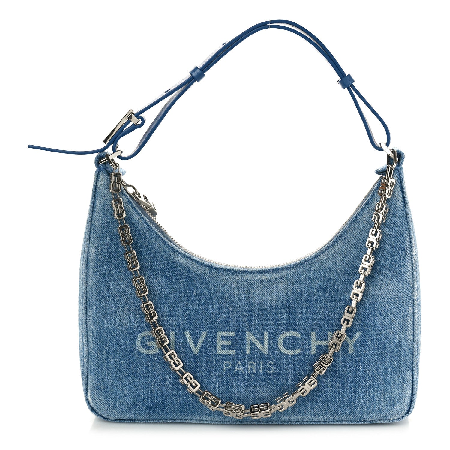Givenchy Denim Small Moon Cut Out Shoulder Bag Blue 1 of 11