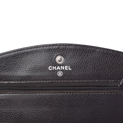 Chanel Caviar Timeless CC Wallet On Chain WOC Dark Brown 8 of 18