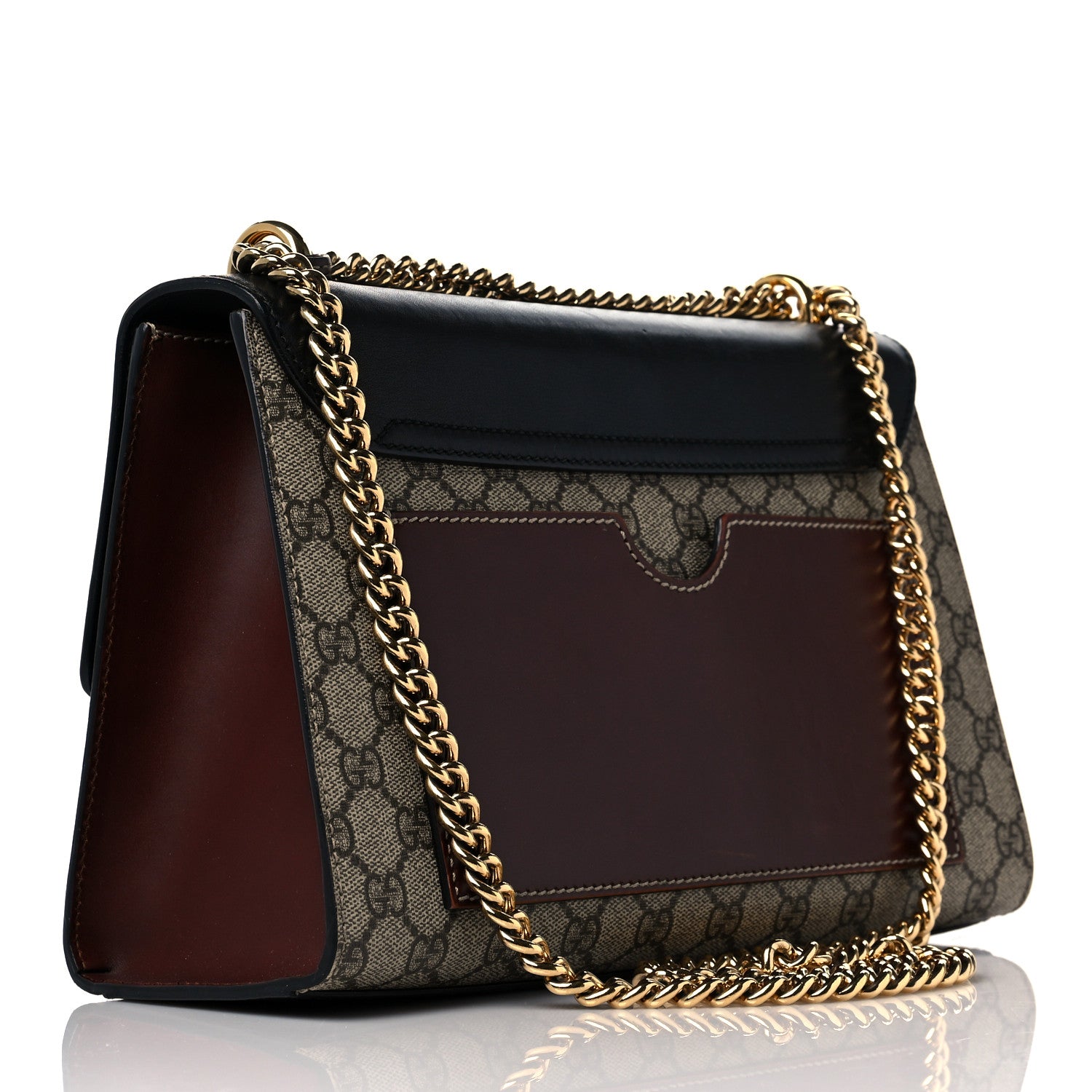 Gucci GG Supreme Monogram Calfskin Medium Padlock Shoulder Bag Beige Black Cuir 3 of 10