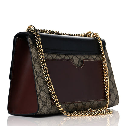 Gucci GG Supreme Monogram Calfskin Medium Padlock Shoulder Bag Beige Black Cuir 3 of 10