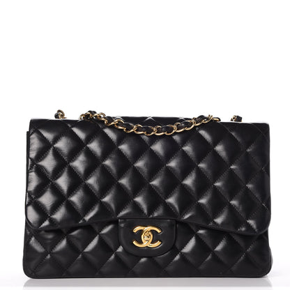 Chanel Lambskin Quilted Jumbo Single Flap Black 1 of 9