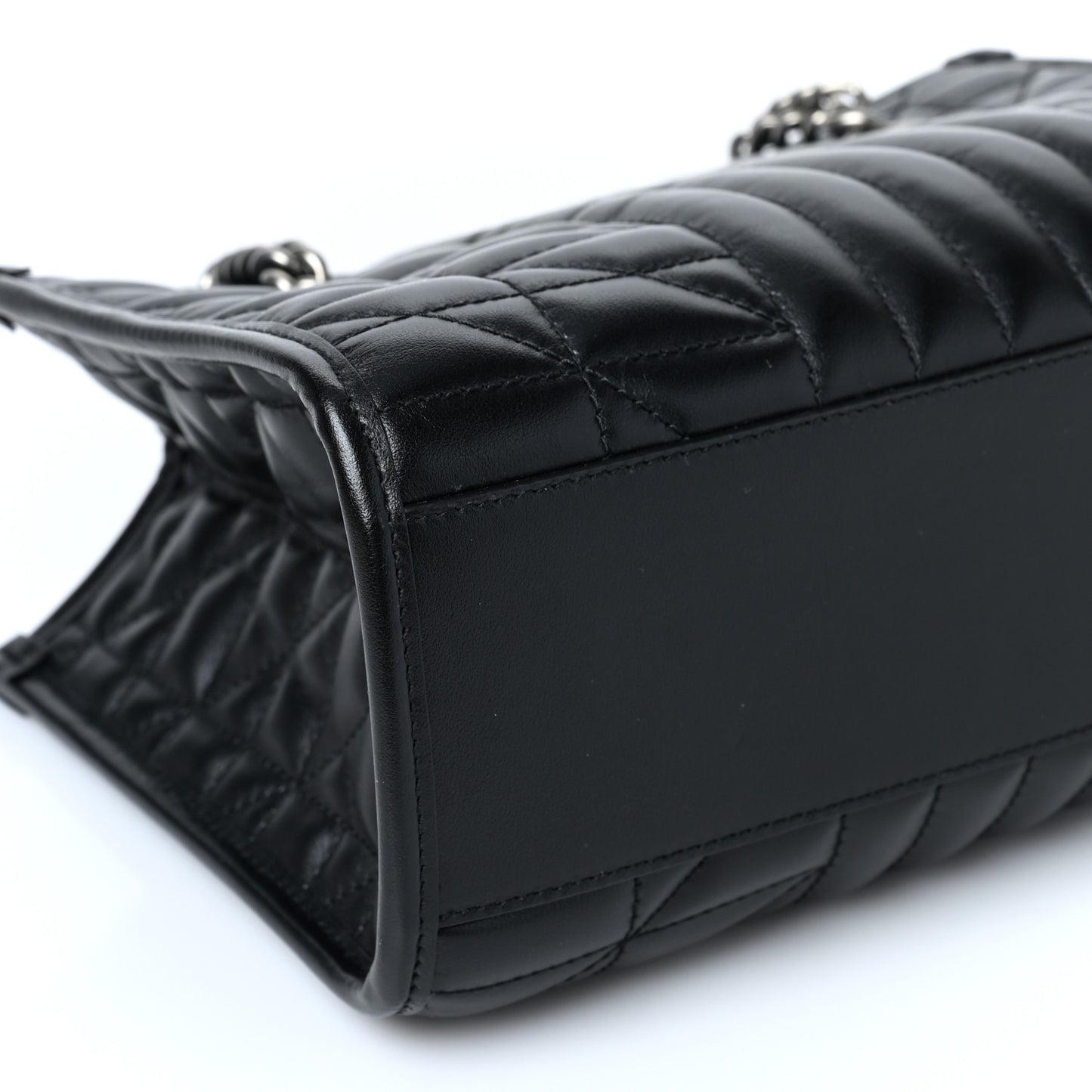 Calfskin Matelasse Aria Small GG Marmont Shoulder Tote Black
