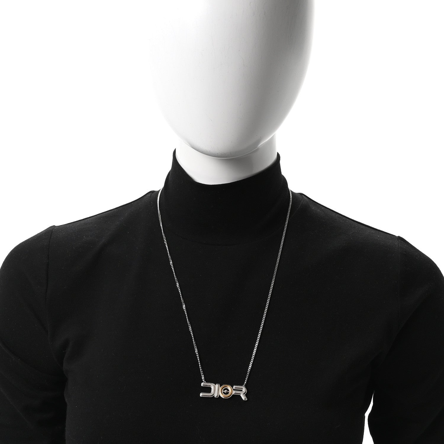 Christian Dior X SORAYAMA Metal Logo Necklace Silver Gold 2 of 5