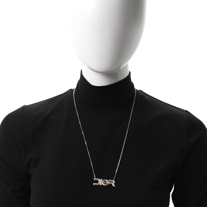 Christian Dior X SORAYAMA Metal Logo Necklace Silver Gold 2 of 5