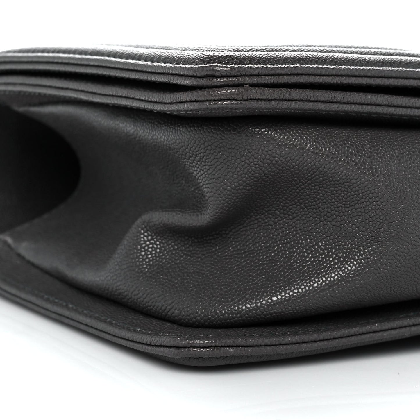 Caviar Quilted Medium Boy Flap Grey