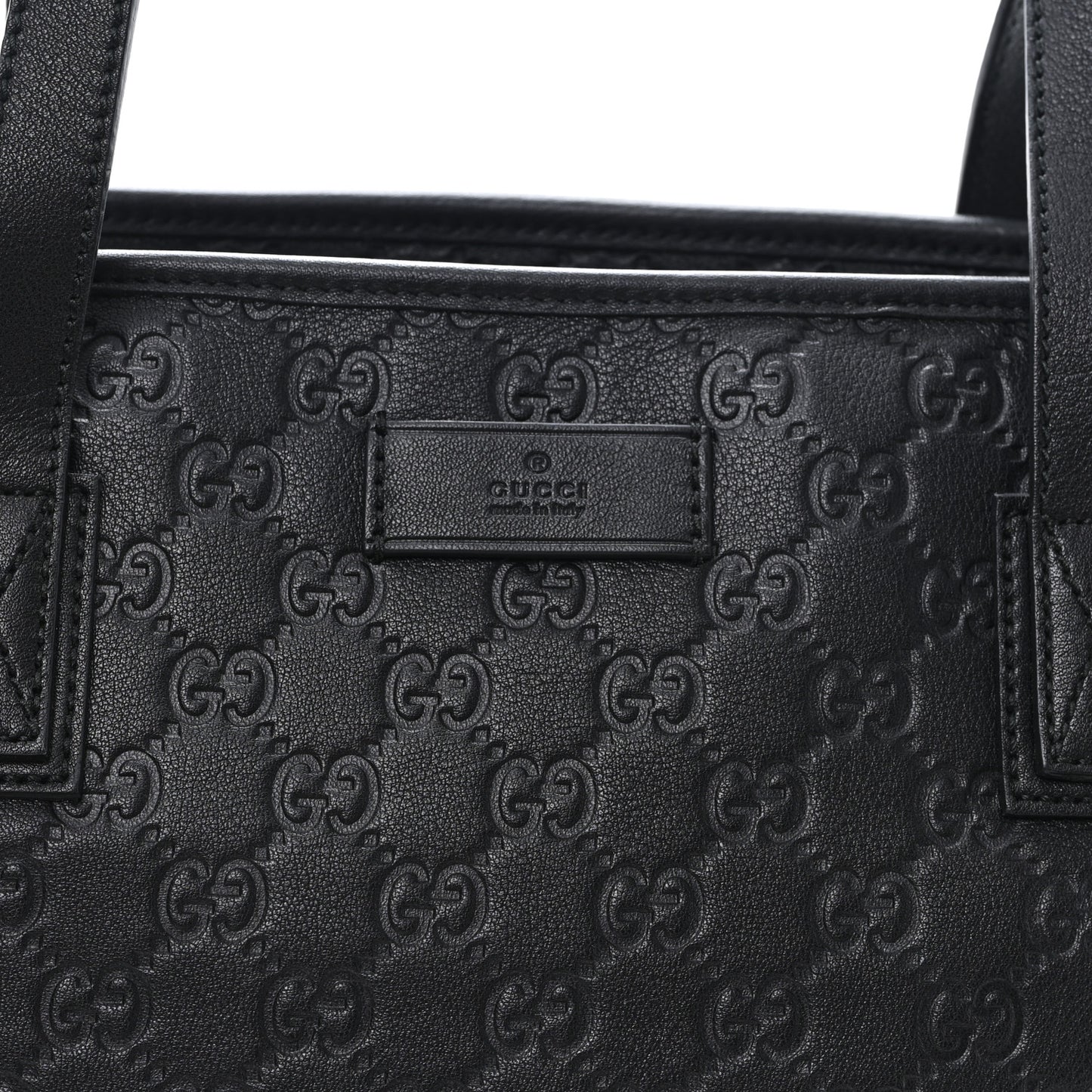 Guccissima Medium Zippered Shopping Tote Black