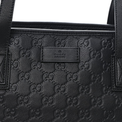 Gucci Guccissima Medium Zippered Shopping Tote Black 8 of 10