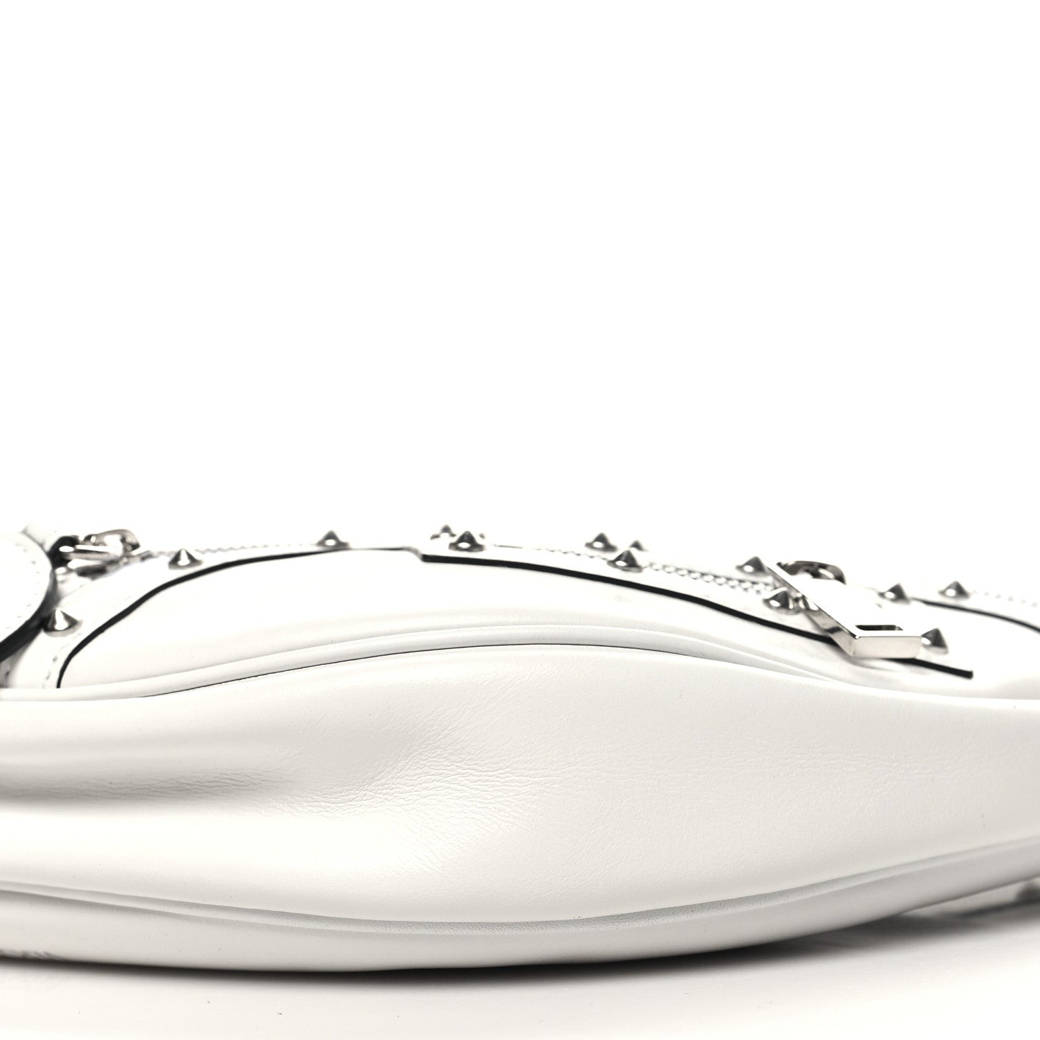 Versace Calfskin Studded Small Repeat Zip Hobo White 9 of 9
