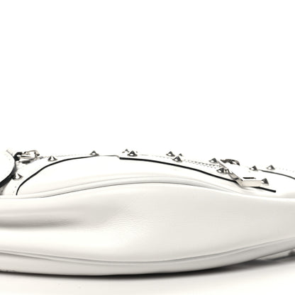 Versace Calfskin Studded Small Repeat Zip Hobo White 9 of 9