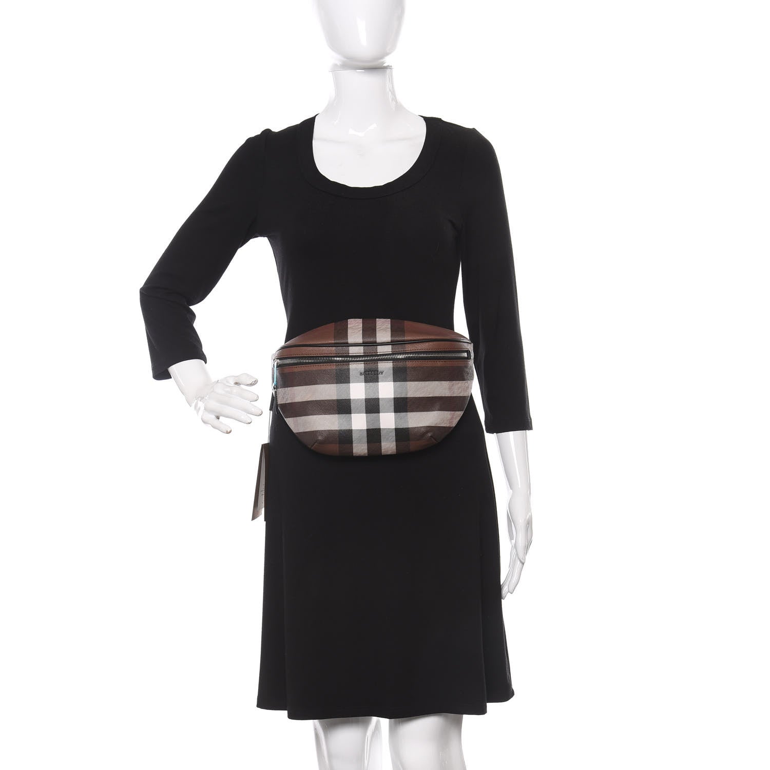 Burberry E-canvas Check Bum Bag Dark Birch Brown 2 of 9