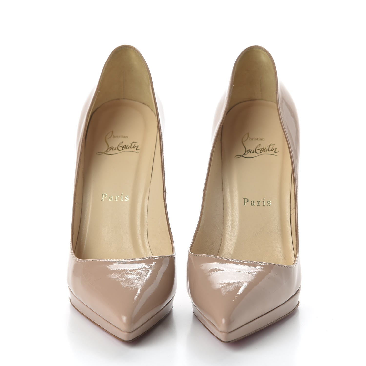 Christian Louboutin Patent Pigalle Plato 120 Pumps 38 Nude 2 of 7