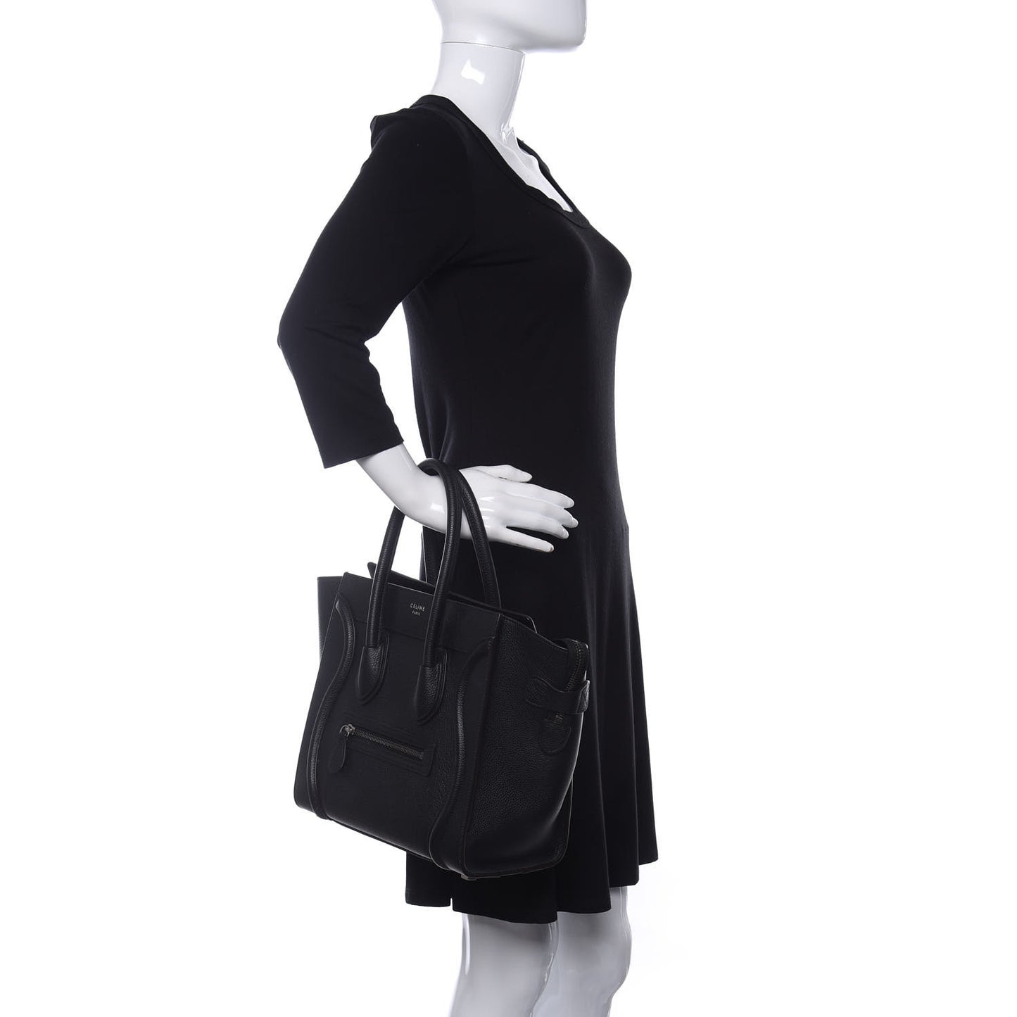 Drummed Calfskin Micro Luggage Black