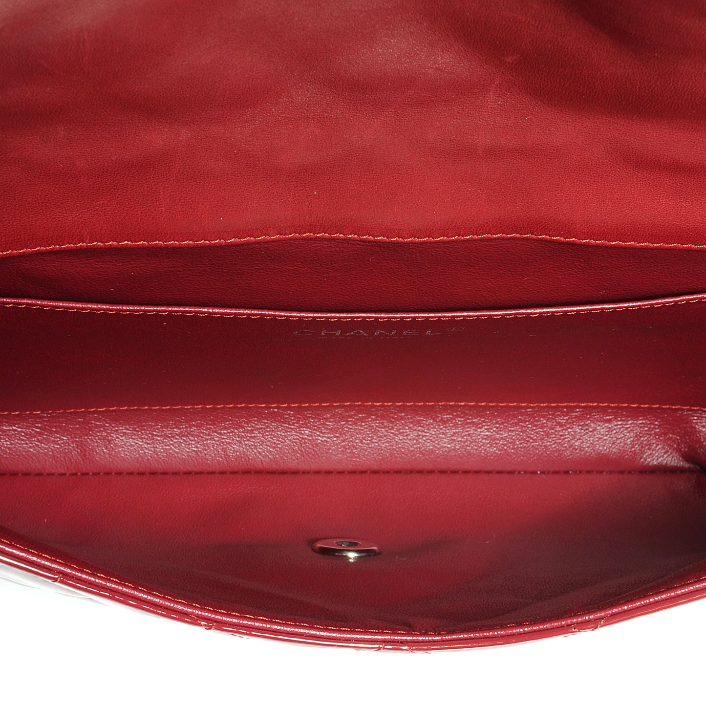 Patent Quilted Clutch Flap Red